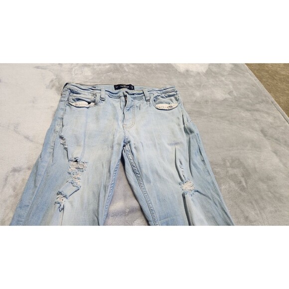 Hollister Men's Size 34X32 Blue Distressed Super Skinny Jeans - Picture 8 of 9